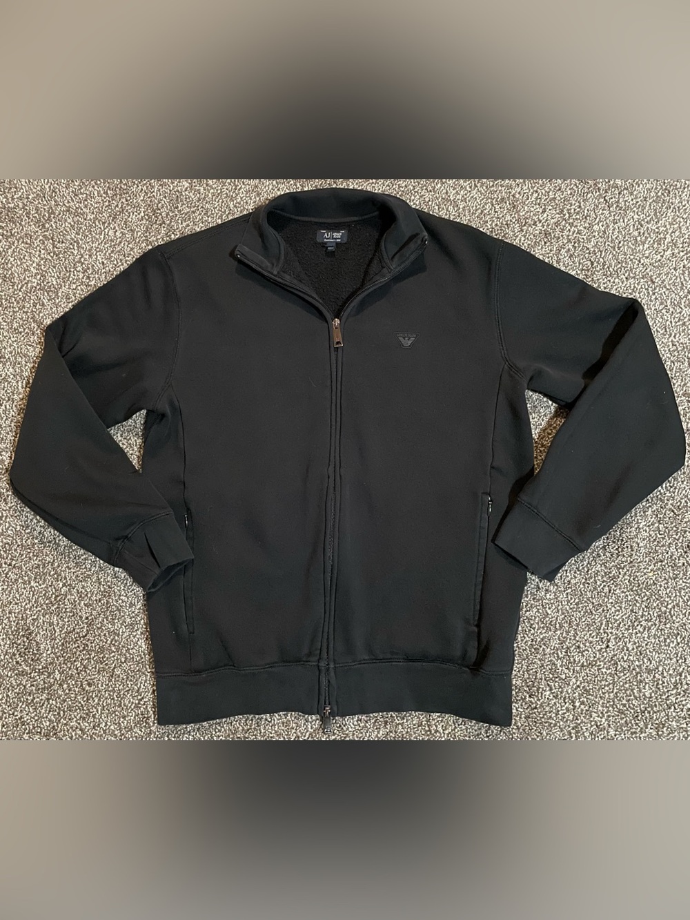 Armani Jeans Men's Black Full-Zip Sweater